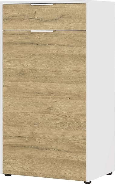 Germania Schuhschrank 2850-559 GW-Linz, Weiß/Grandson-Eiche-Nachbildung, 60 x 108 x 40 cm (BxHxT)