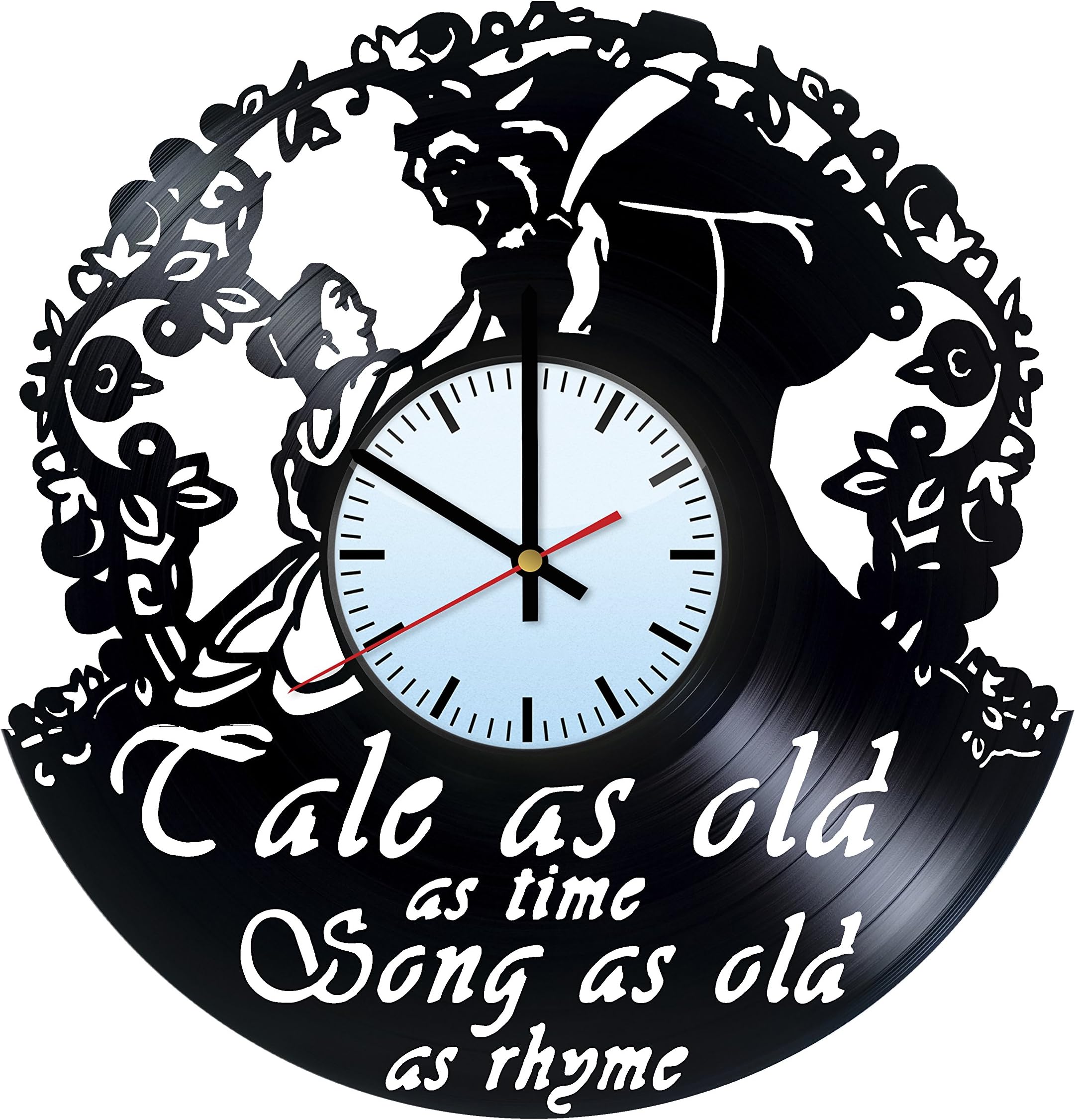HOME ART DECOR Beauty and the Beast Vinyl Record Wall Clock Unique Kids Room and Bedroom decor (Style 3)
