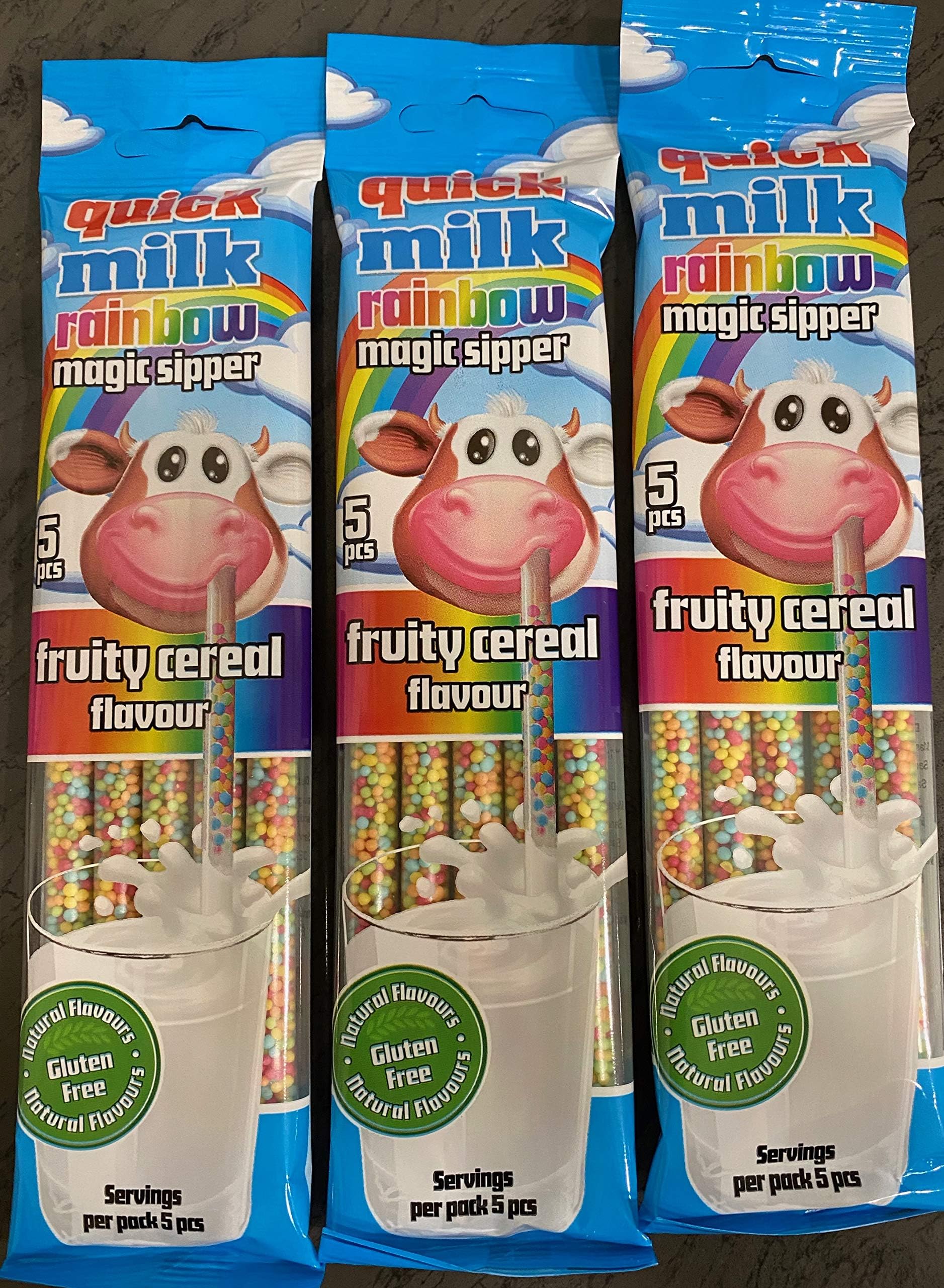 Fruity Cereal Flavour Quick Milk Magic Sippers - Total 30 Straws