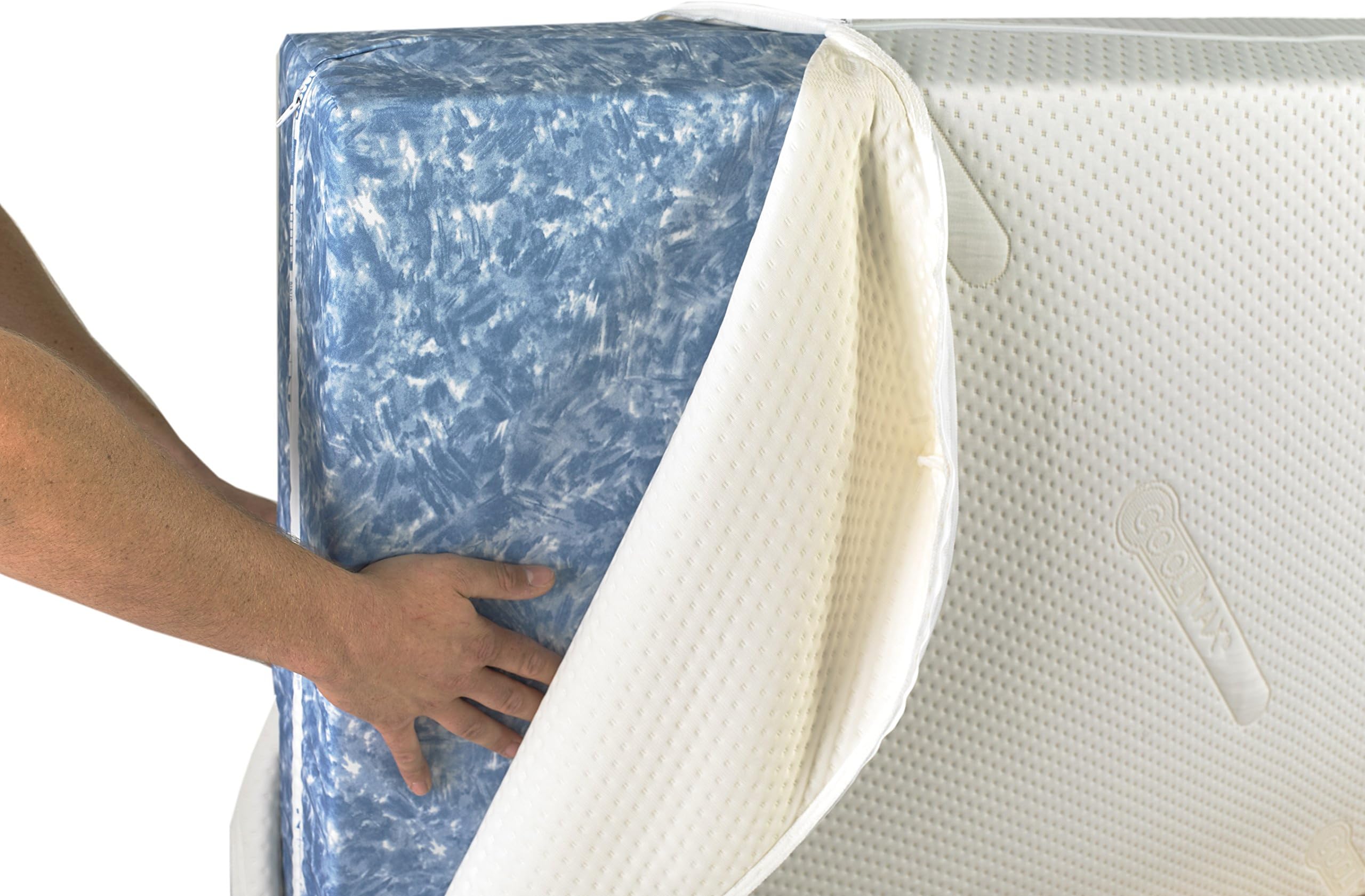 Direct Manufacturing Coolmax Memory Foam Mattress Topper Zipped Cover Size - Euro Super King Size IKEA 180cm x 200cm (9" 22.5cm)