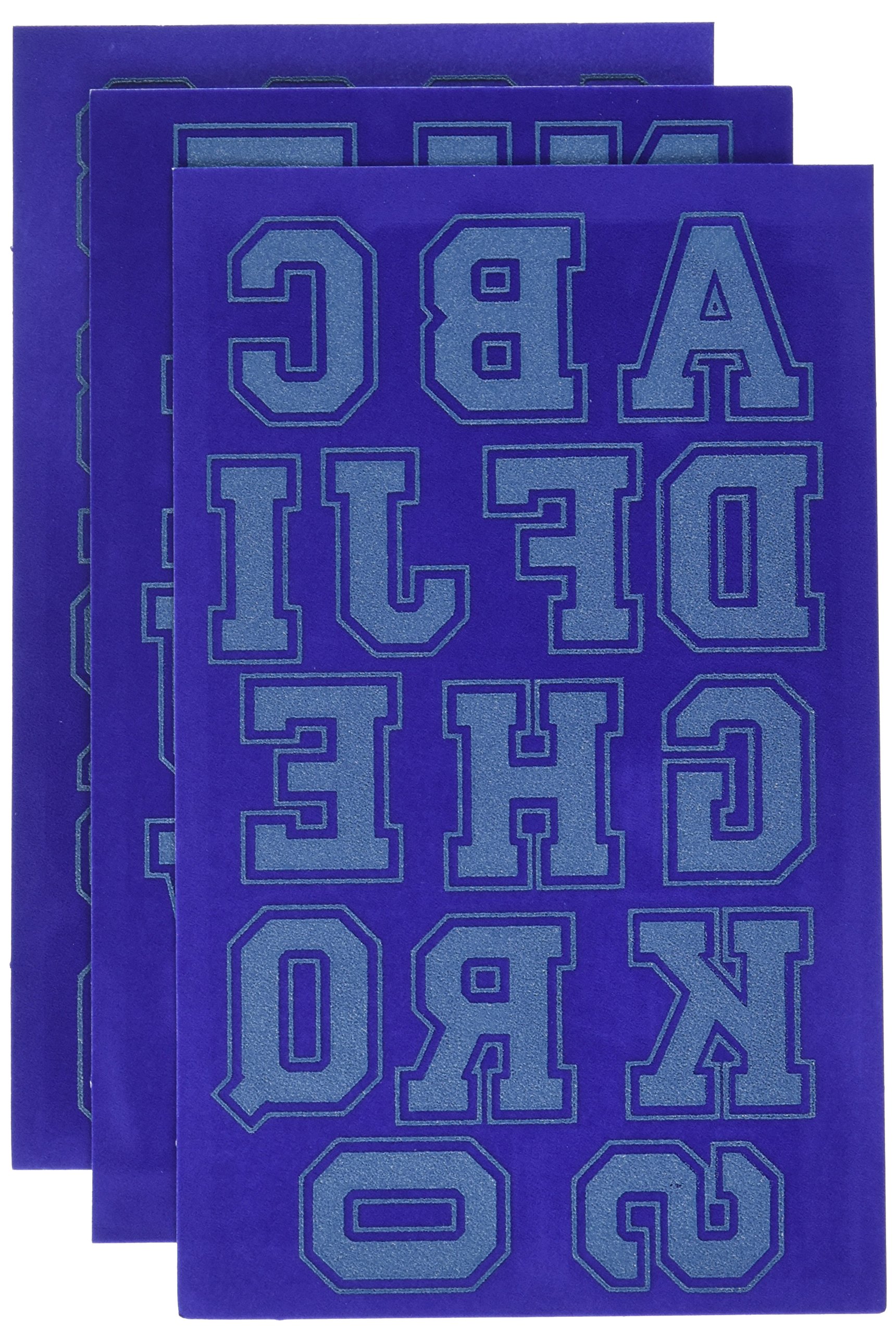 Dritz Fabric Soft Flock Iron-On Letters and Numbers 1.75-inch Collegiate-Royal Blue — image 1