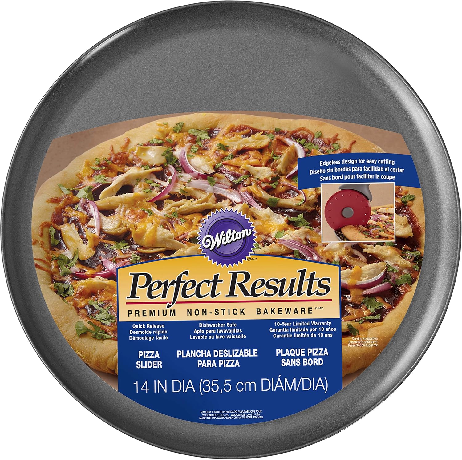 Wilton Premium Non-Stick Bakeware, 14-Inch Perfect Results Pizza Pan, 14 inch: Kitchen & Dining