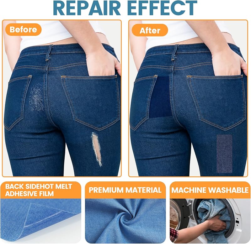 Bügelflicken Jeans Flicken zum Aufbügeln, Aufbügelflicken, Iron On Patches — Foto 4 von 6