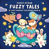 Fuzzy Hygge: Fuzzy Tales Coloring Book: Cozy Fantasy Coloring Book for Adults and Teens Featuring Adorable Fairycore Animals