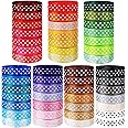 Winlyn 48 Rolls 48 Colors Solid Grosgrain Ribbons Rolls Fabric Ribbons Multicolor Ribbons Decorative Ribbons
