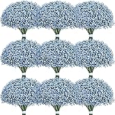 Yastouay Babys Breath Artificial Flowers, 30 Pcs Blue Baby Breath Flowers Artificial Bulk, Real Touch Fake Babys Breath Gypsophila for Wedding Party Bouquet Floral Arrangement Home Decor