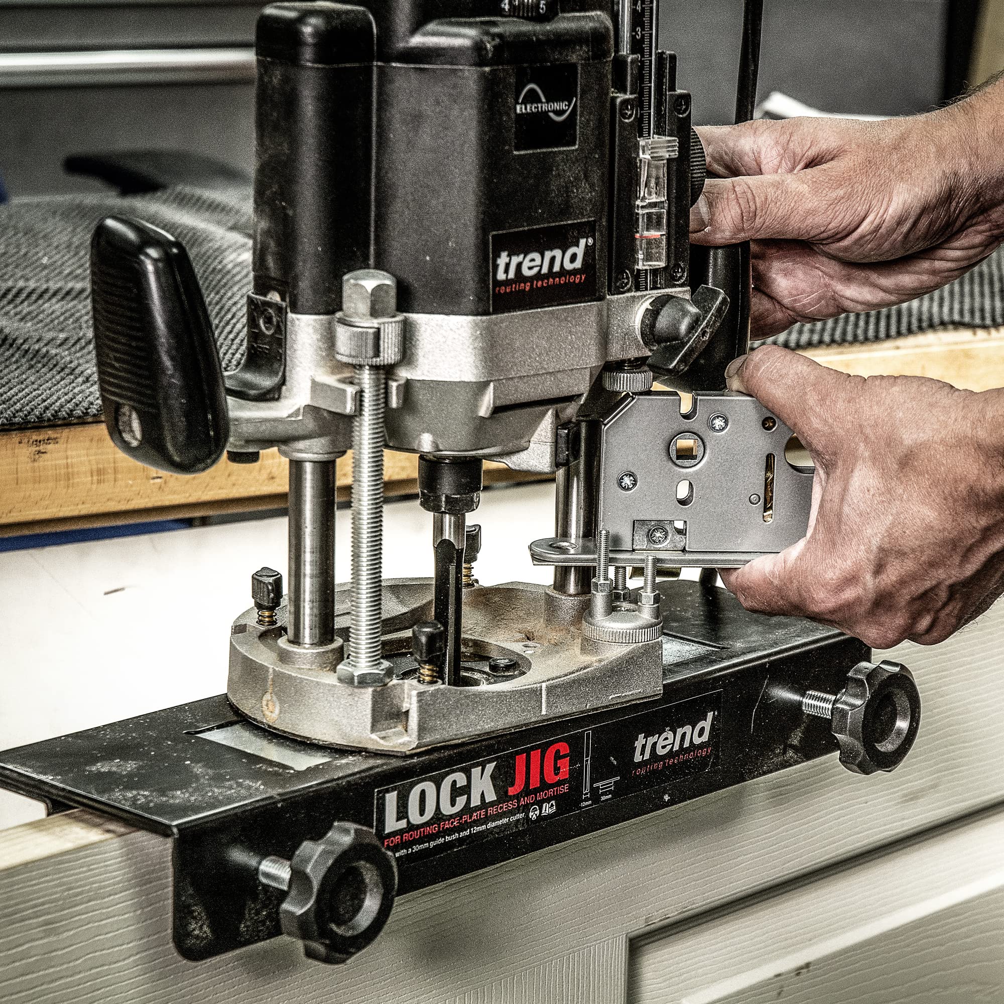 Trend Lock Jig Kit for Routing Face-Plate Recess and Mortise, LOCK/JIG