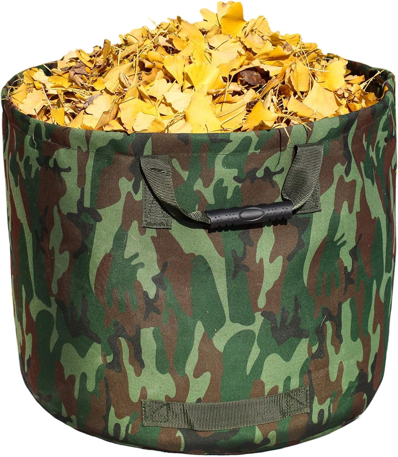 Leaf Bag Garden Lawn Yard Waste Tarp Container Gardening Tote Trash Reusable Heavy Duty Canvas Fabric (Bag Camo)