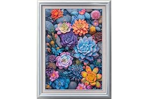 Leczany Cross Stitch Patterns Stamped Kit for Beginners | Embroidery Supplies DIY Craft Kit Starter Needlepoint for Adults or Kids | 11CT, 3 Strands | Colorful Succulent 15.8x22.4 inches