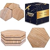 Marbco Sandstone Water Absorbent Hand Crafted Hexagon Coasters for Drinks - 4 Inches Wide Thirsty Stone Bar/Drink Coasters- Made from Rainbow Sandstone (Set of 4 Without Holder)