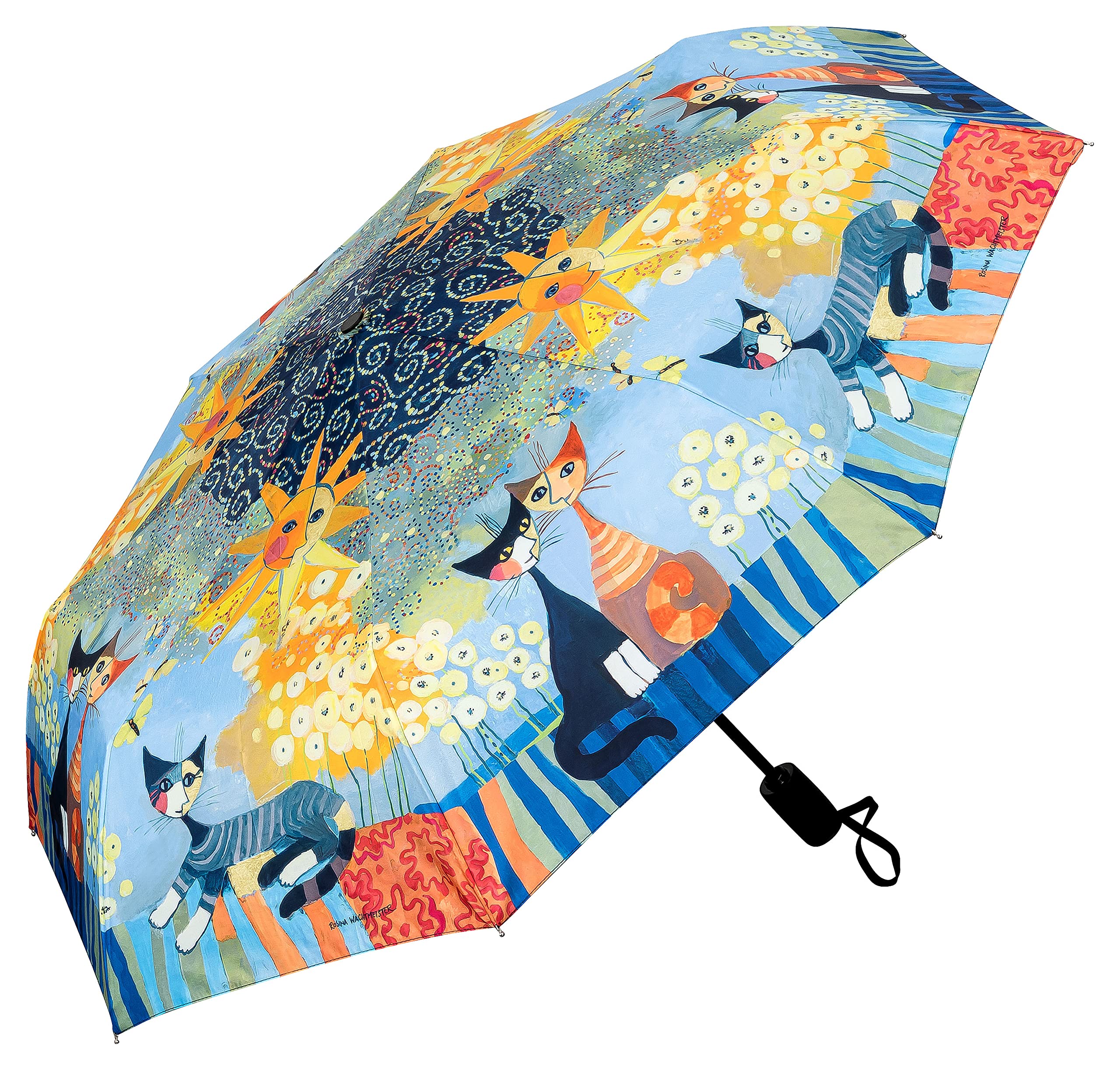 VON LILIENFELD® Folding Pocket Umbrella Rosina Wachtmeister Dolce Vita Auto Open Automatic Telescopic Women Art Cat