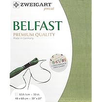 Amazon.com: Precut Zweigart Belfast 32 Count Olive 3609/6016
