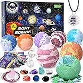 Toylink Galaxy Bath Bombs for Kids with Surprise Inside Space Toys, 8 Pack Planet Bath Bombs with Solar System Gemstones Organic Bubble Bath Fizzies Birthday Christmas Gifts for Boys Girls