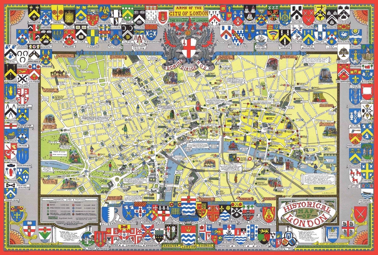 JG Historical Map of London 1000 piece jigsaw