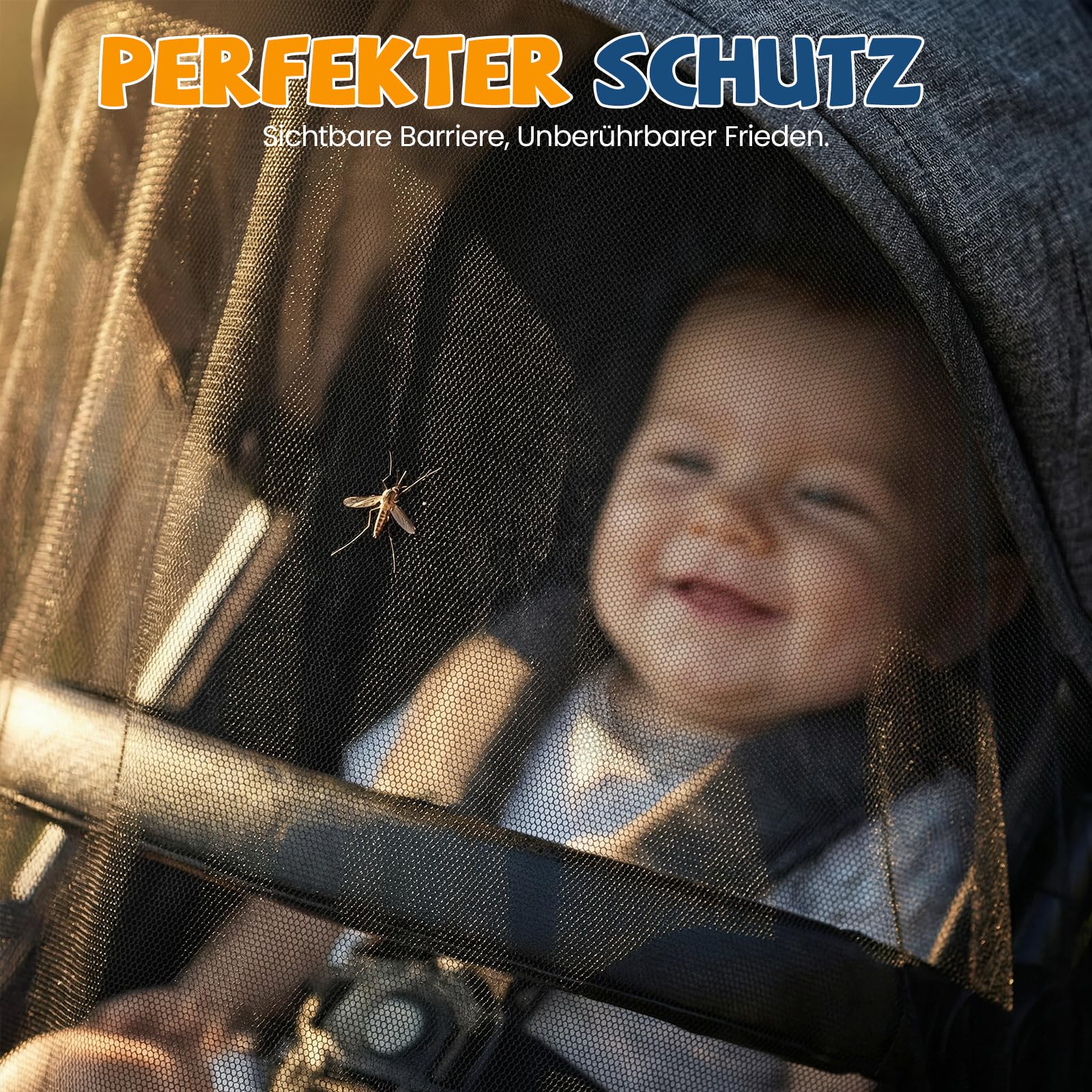 2 Stück Insektenschutz Kinderwagen, Universal Moskitonetz Kinderwagen mit Elastischem Rand, Reißfestes, Gegen Fremde, Atmungsaktiv & Stabil, Kinderwagen Zubehör, Einfache Befestigung & Verstau,Schwarz 8