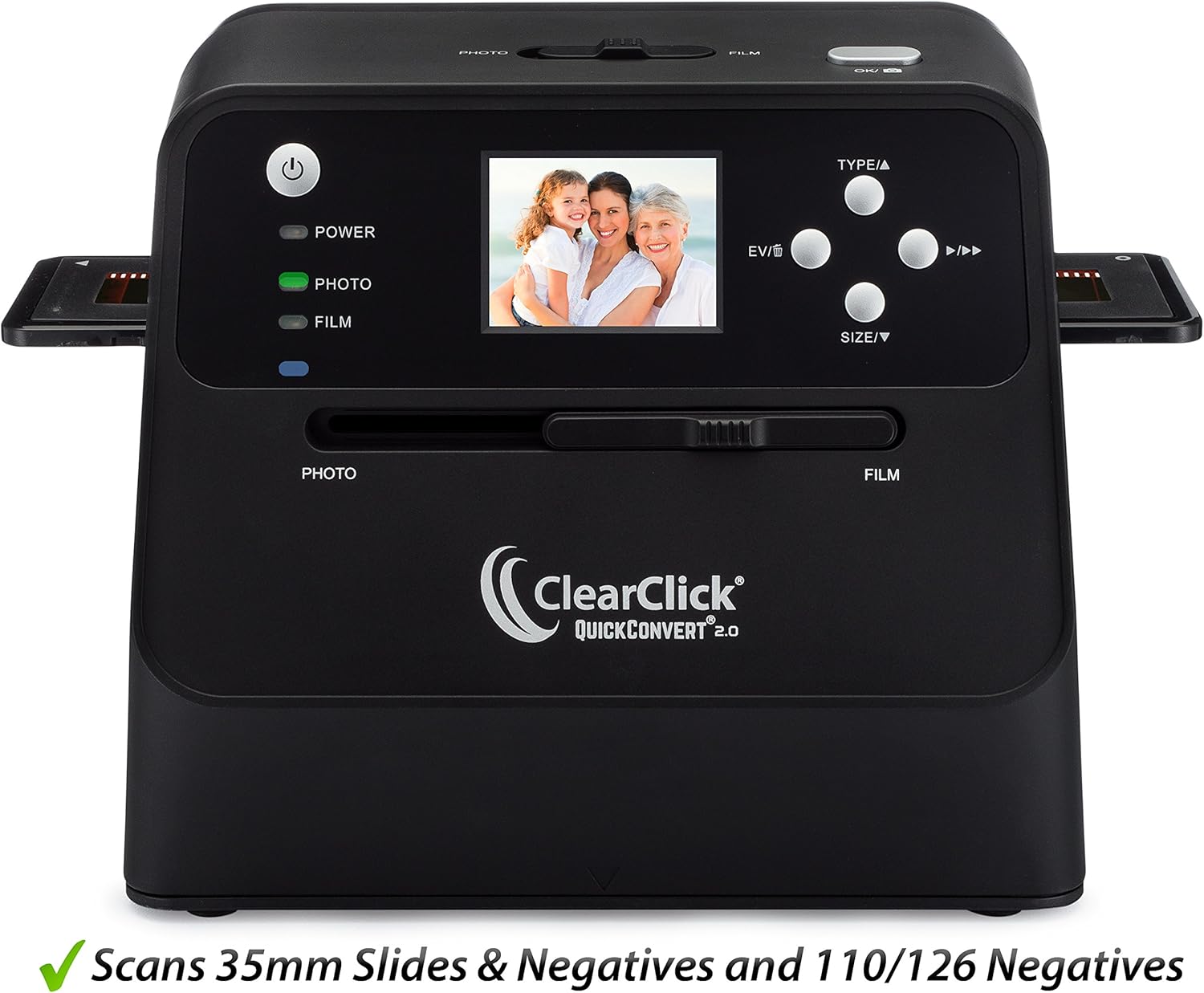 ClearClick 14 MP QuickConvert 2.0 Photo, Slide, and Negative Scanner - Scan 4x6 Photos & 35mm, 110, 126 Film: Electronics
