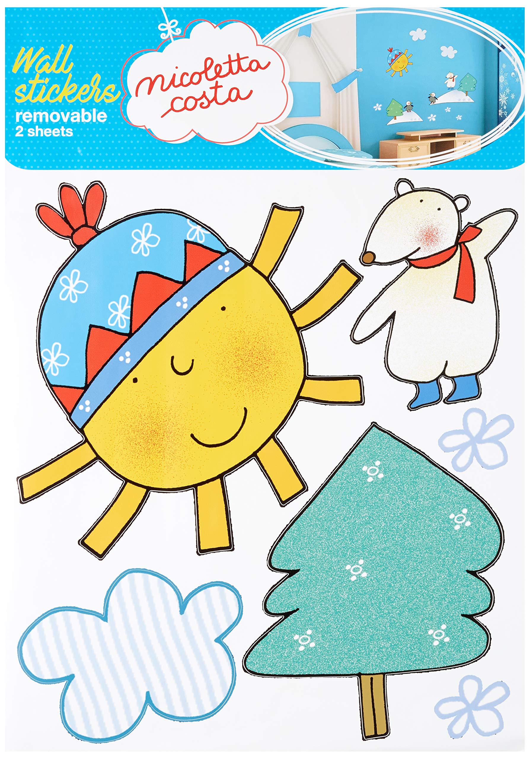 Imagicom Nicoletta Costa Wall Sticker, PVC, Multicoloured, 50x70