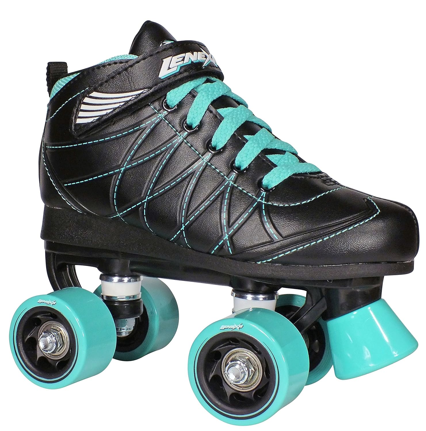 Lenexa Hoopla Kids Roller Skates for Kids Children Black w/Blue Wheels