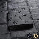 Black American Flag 3x5 ft for Outside Heavy Duty Embroidered Stars All Black American USA Flags with 2 Brass Grommets for Outdoor Use