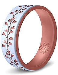 Knot Theory Silicone Ring, Pearl White & Rose Gold