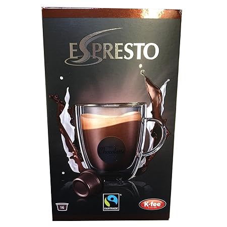 Espresto K-Fee Chocolatte, Trinkschokolade Fairtrade, Kakao, 16 Kapseln