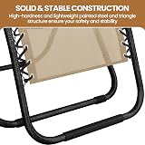 Yaheetech Zero Gravity Chairs Outdoor Set of 2 Beige with Pillows Cup Holder view 9
