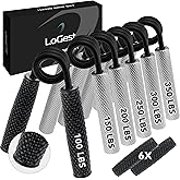 Logest Metal Hand Grip Set, 100LB-350LB 6 Pack 50LB-350LB 7 Pack No Slip Heavy-Duty Grip Strengthener with Gift Box, Great Wr