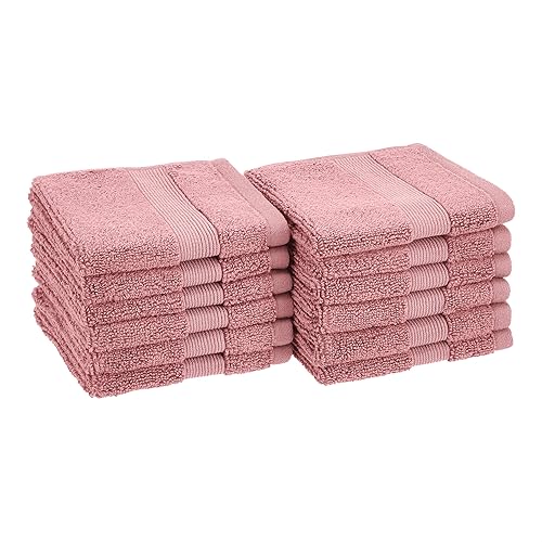 Amazon Basics Dual Performance Washcloths - 12-Pack, Dusted Orchid