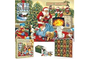 TERVOREX Advent Calendar 2024 Christmas Jigsaw Puzzles, Christmas Countdown Calendar for Kids Teens Adults, 24 Boxes of 1008 Pcs Puzzles Advent Calendars Christmas Gifts Toys for Kids,G7486
