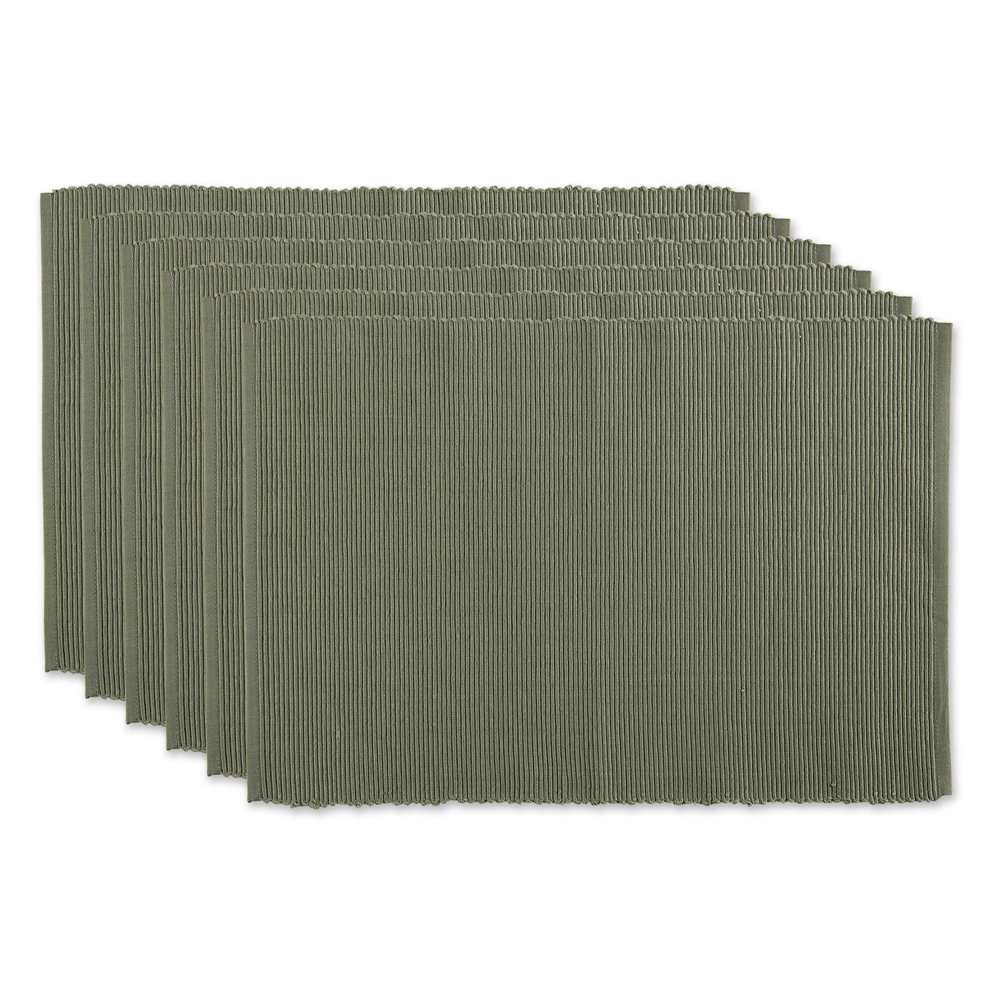 DII Basic Everyday Ribbed Tabletop Collection 100% Cotton, Placemat Set, 13x19, Artichoke, 6 Pieces — image 1