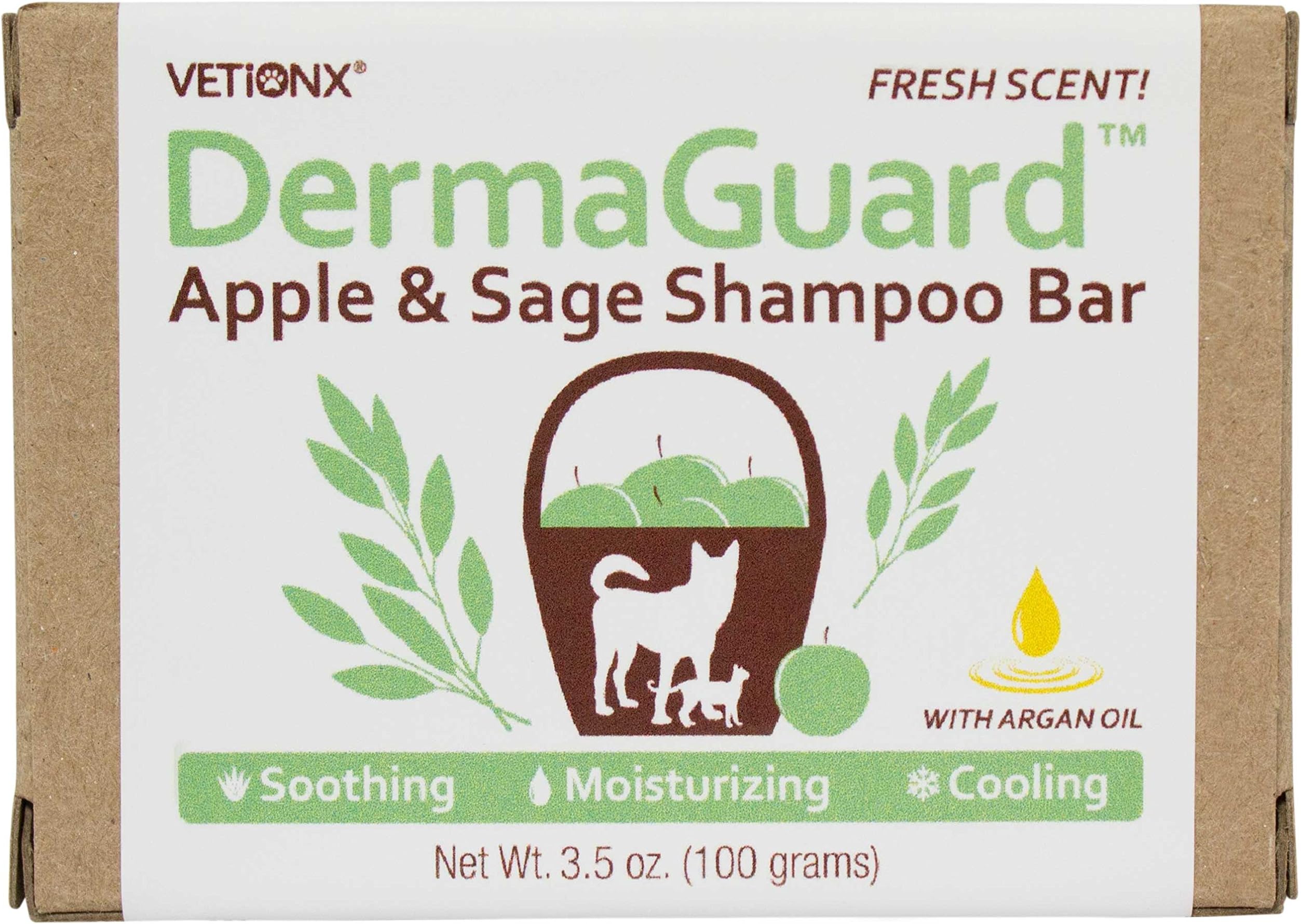 VETiONX DermaGuard Skin Protecting Shampoo Bar for Pets - Apple Sage Scent