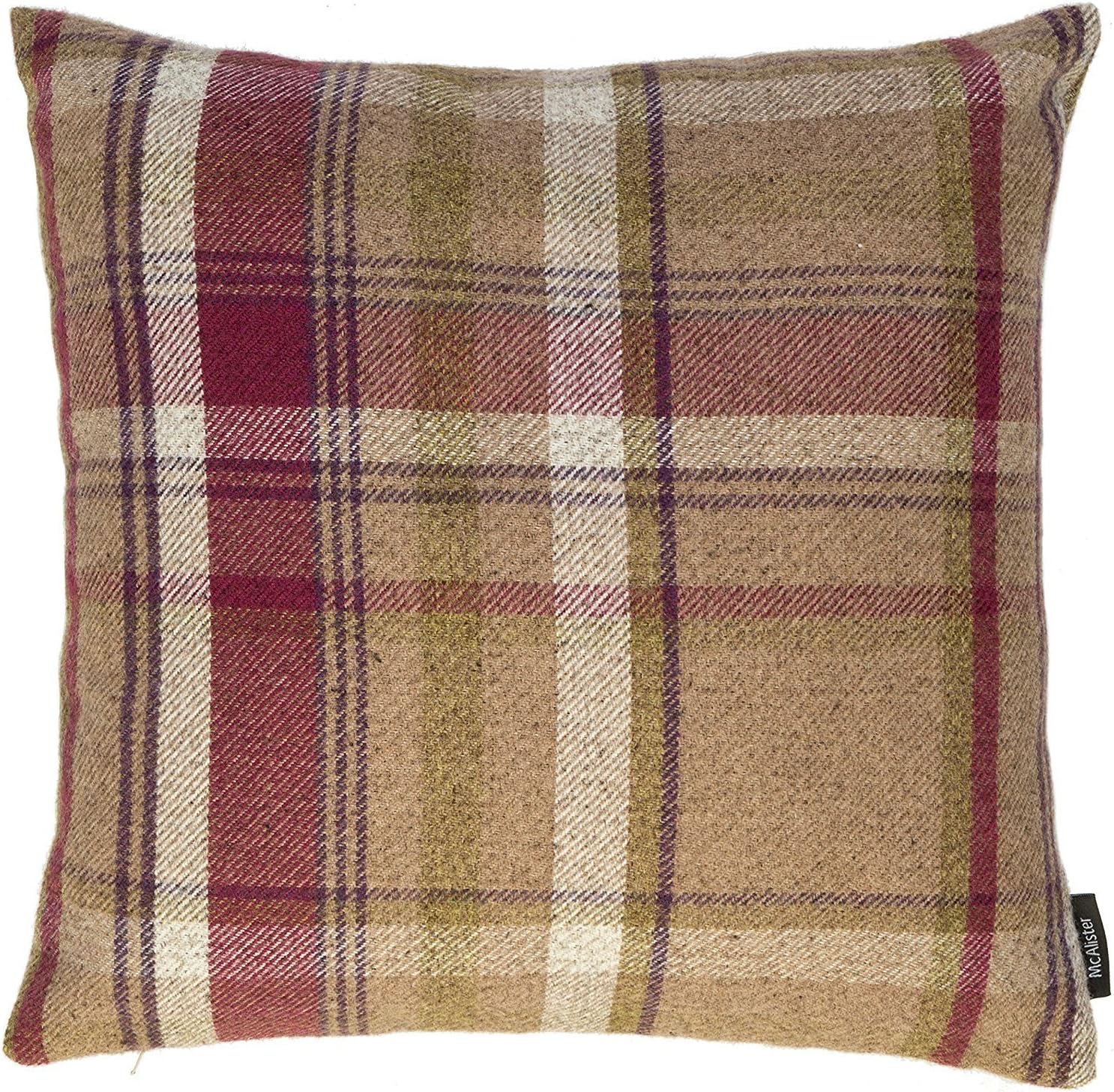 McAlister Textiles Heritage Tartan Mulberry Purple + Green 43cm Cushion