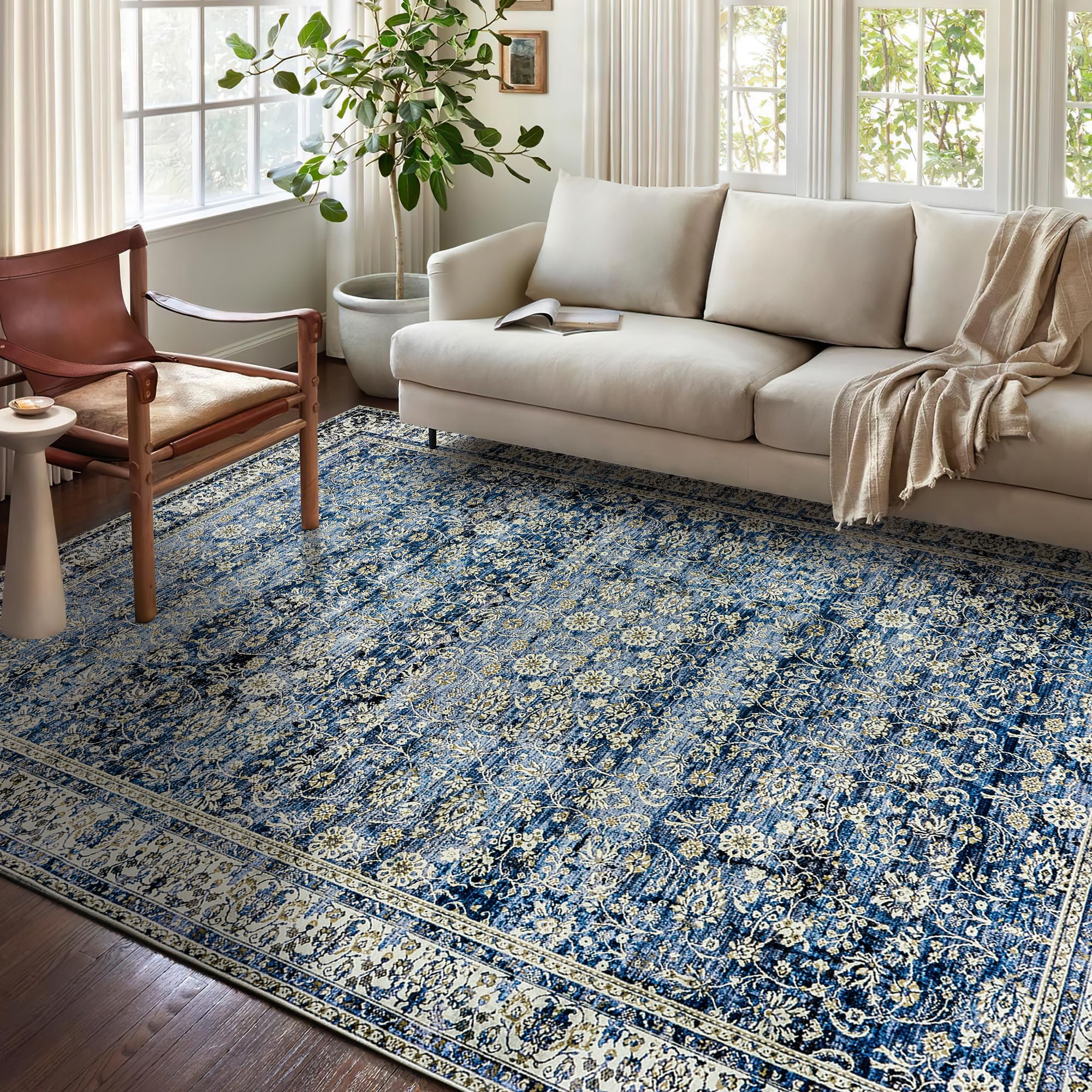 Photo 1 of Blue Area Rug for Living Room 8x10 
