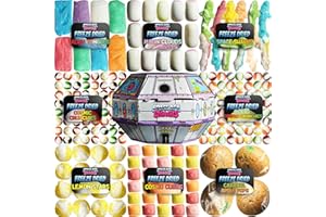 SPACE AGE SNACKS UFO Pack - 9 Kinds of Premium Freeze Dried Candy - Cosmic Crunchies, Moon Clouds, Space Sharks, Alien Tongues, Lemon Stars and More