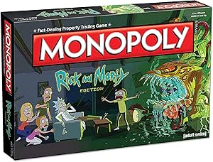 Monopoly Rick and Morty Board Game | Based on the hit Adult Swim series Rick &amp; Morty | Offically Licensed Rick Morty Merchandise | Themed Classic Monopoly Game