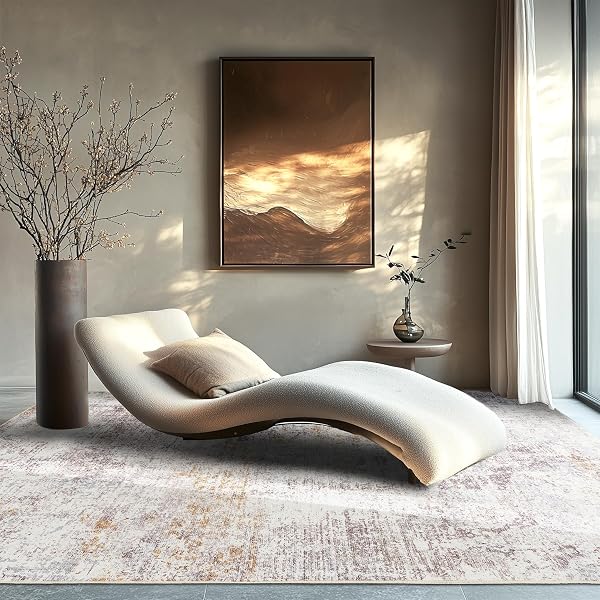 5X7 ABSTRACT AREA RUGS WASHABLE NON-SLIP RUG FOR LIVING ROOM BEDROOM SOFT CARPET INDOOR FLOOR NON-SHEDDING RUGS FOR DINING ROOM, KIDS PLAYROOM, FARMHOUSE, NURSERY DECOR, BEIGE