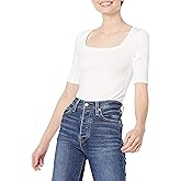 Amazon Essentials Women's Slim-Fit Half Sleeve Square Neck T-Shirt