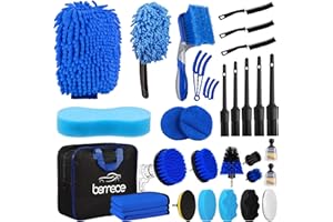 Bemece 31 PCS Car Cleaning Kit, Car Detailing Kit, Car Wash Brush kit for Cleaning Wheels, Interior, Exterior, Leather, Dashb