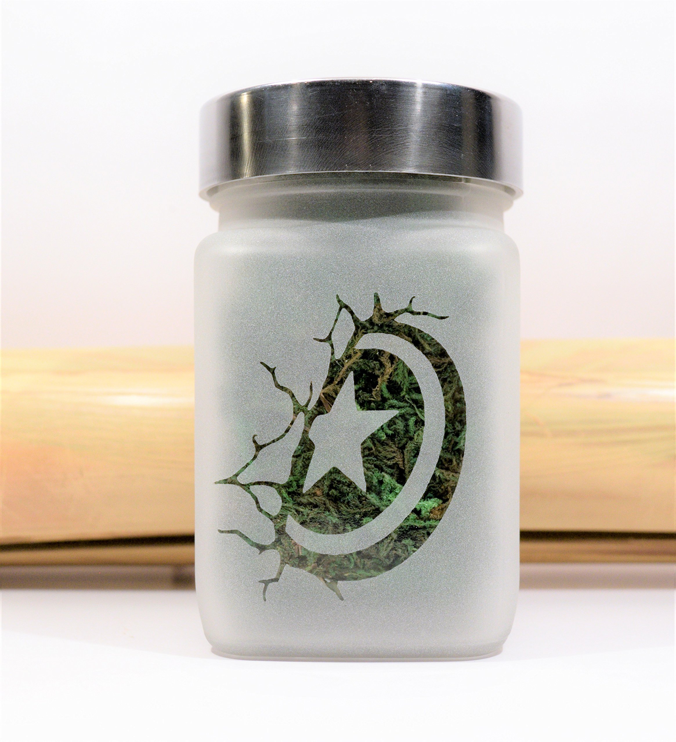 American Shield Stash Jar - Airtight, Smell Resistant Etched Glass Herb Storage Jar - 3" Tall x 2" Wide, Perfect Size for Gifting 3 American Shield Stash Jar - Airtight, Smell Resistant Etched Glass Herb Storage Jar - 3" Tall x 2" Wide, Perfect Size for Gifting - Image 4