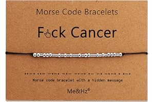 Me&Hz Morse Code Bracelets for Women Men Secret Message Mantra Wish Bracelet Adjustable Cord Friendship Inspiration Jewelry Encouragement Gift for Him Her