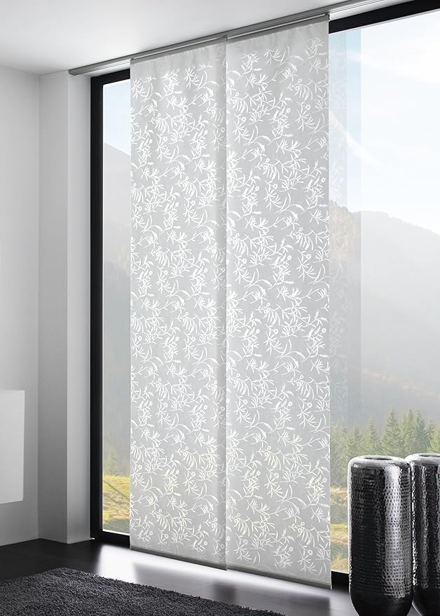 Flächenvorhang/Schiebegardine PLANT transparent, floraler Ausbrenner