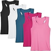 Cooraby 5 Pieces Girls Dance Tank Tops Toddler Racerback Sleeveless Top Girl Undershirts for Ballet Gymnastics 2T-16Years