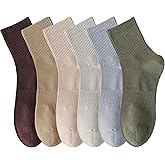 MAGIARTE Womens Mini Crew Cotton Socks Light Weight (no cushion) Arch Support Breathable Multi sports Socks for Women 6 Pack