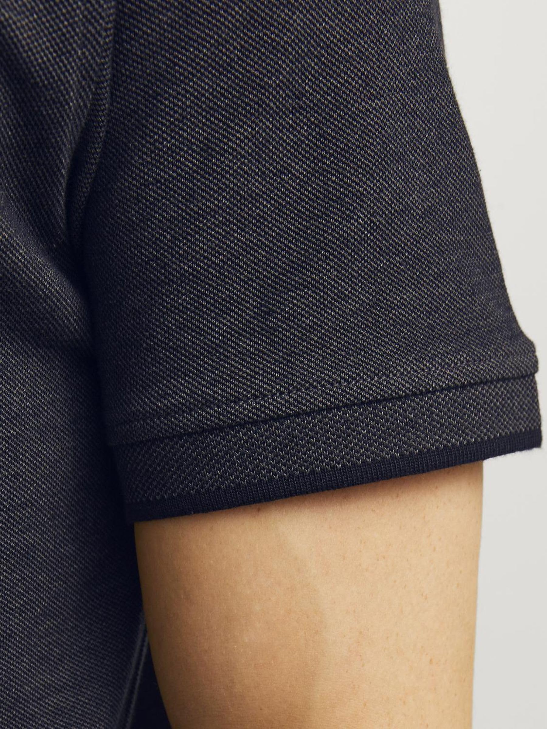 Jack & Jones Herren Slim Fit Polo Shirt JJEPAULOS Uni Sommer Hemd Kragen Kurz Arm Basic Pique Cotton, Dark Grey Melange/Detail:tonal/Black/Slim , XL 6