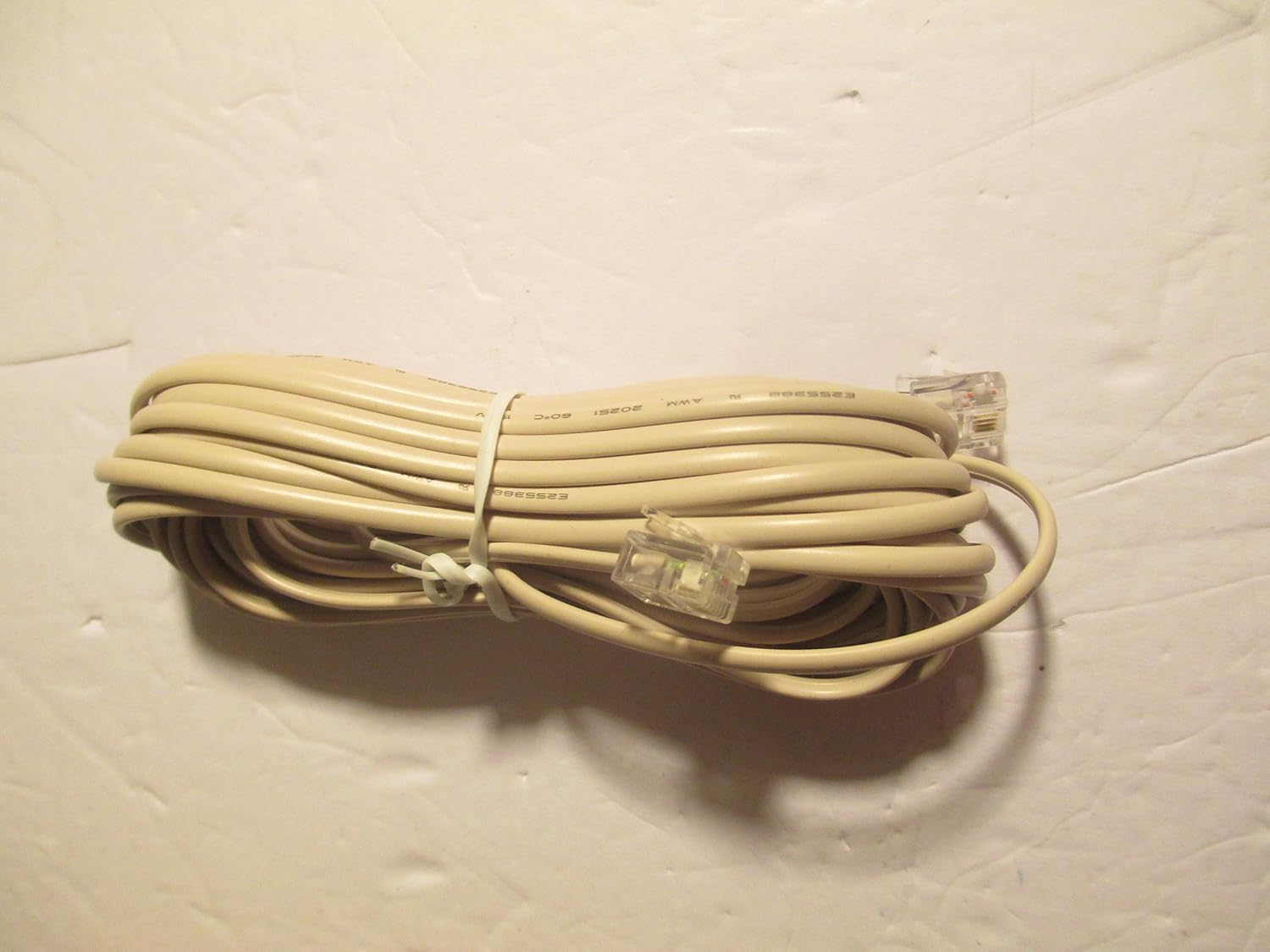 25FT Long Telephone Cord AOMAGA E255388 Awm 20251 60°C 150V 4Conductor