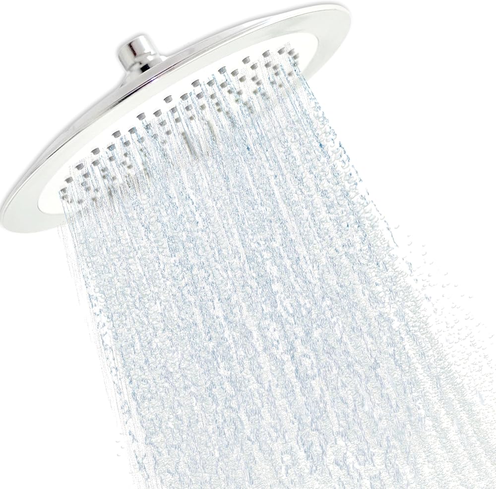 AQUALONA Overhead Fixed Shower Head Rub Clean Chrome BSP 1/2" Easy Installation