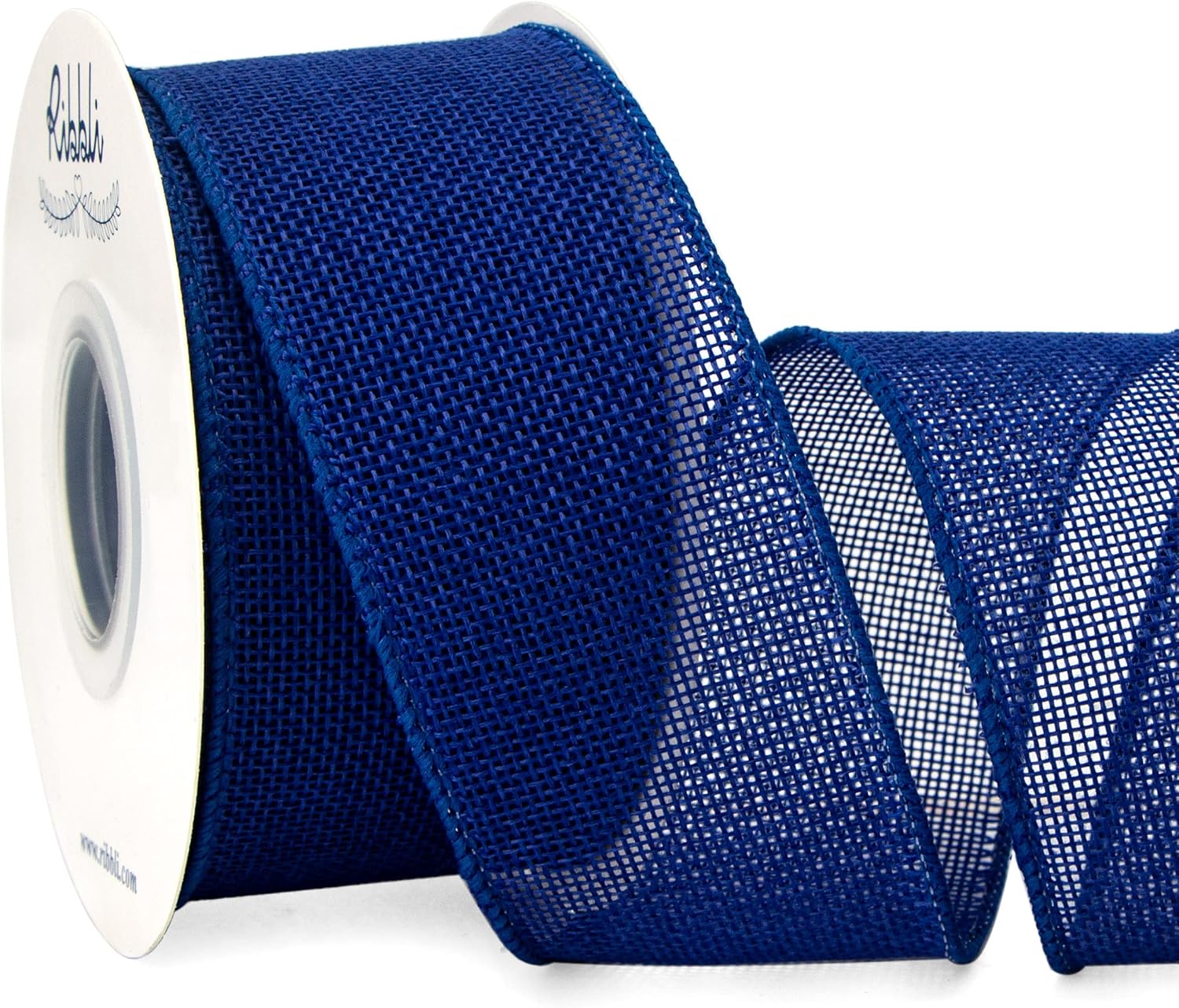 Bows & Ribbons - Ribbli Dark Blue Wired Ribbon,2 Inch x Continuous 10 Yard, Wired Edge Ribbon for Big Bow,Wreath,Tree Decoration,Outdoor Decoration