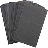 12 Sheets Abrasive Dry Wet Waterproof Sandpaper Sheets Assorted Grit of 400/600/ 800/1000/ 1200/1500 for Automotive Polishing Metal Sanding Wood Furniture Finishing, 2.8 x 4.5 Inch