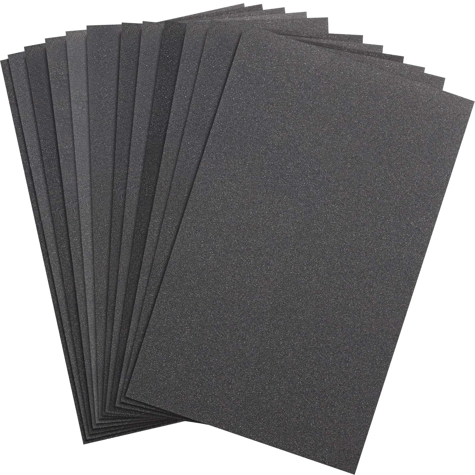 Photo 1 of 12 Sheets Abrasive Dry Wet Waterproof Sandpaper Sheets Assorted Grit of 400/600/ 800/1000/ 1200/1500 for Automotive Polishing Metal Sanding Wood Furniture Finishing, 2.8 x 4.5 Inch
