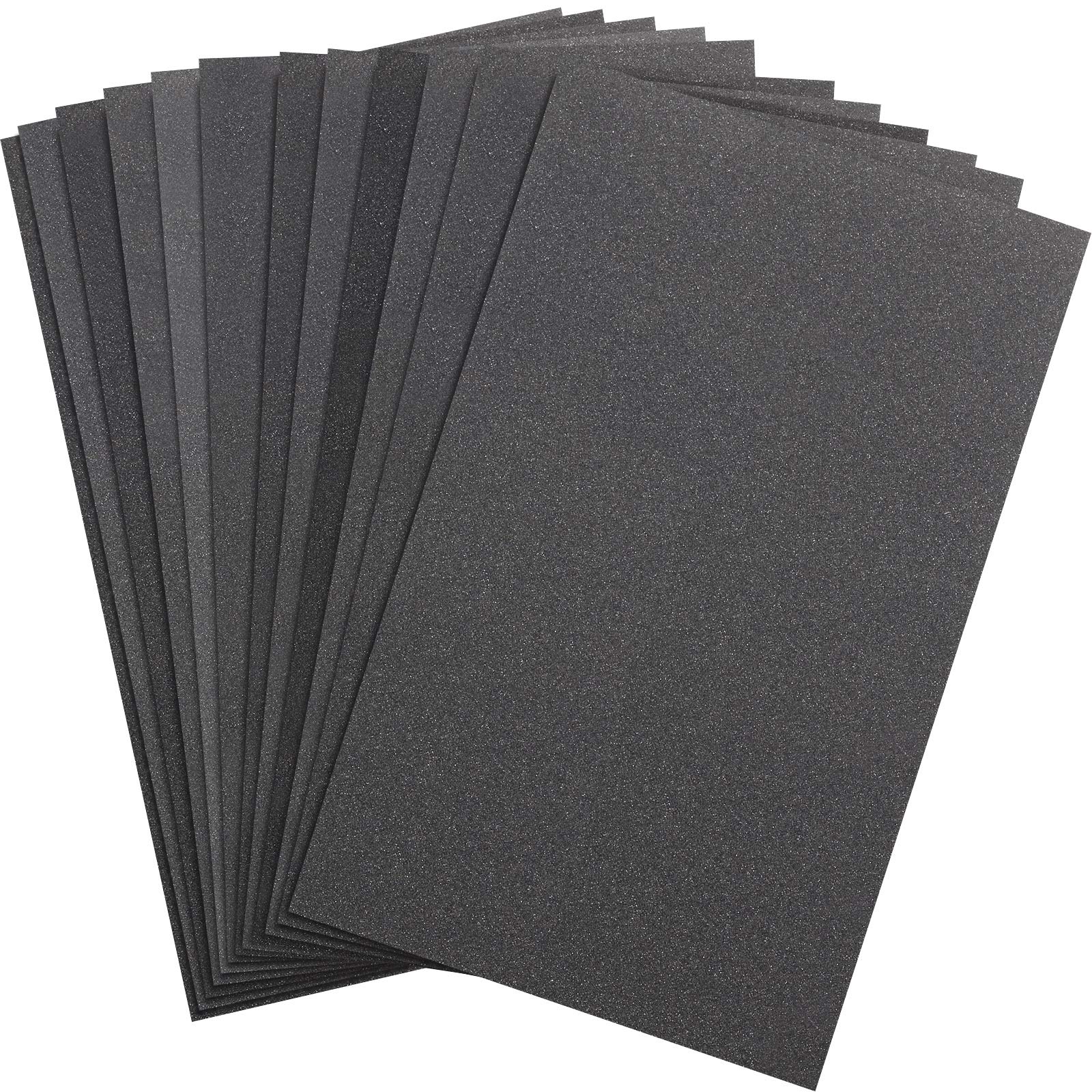 Abrasive Dry Wet Waterproof Sandpaper Sheets Assorted Grit of 400/600/ 800/1000/ 1200/1500 for Furniture, Hobbies and Home Improvement, 12 Sheets (2.8 x 4.5 Inch)